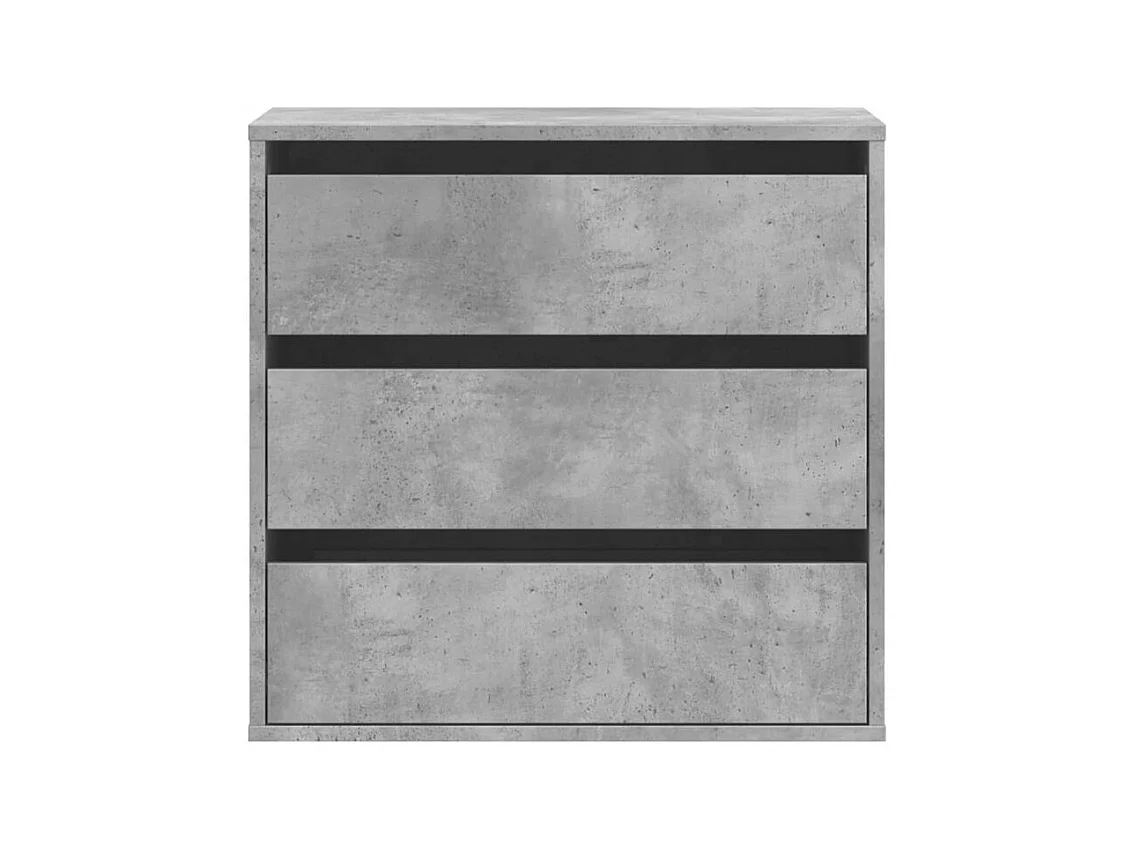 Petite commode 3 tiroirs Basko 60cm - Fonctionnelle pour petit espace-Couleur Gris béton