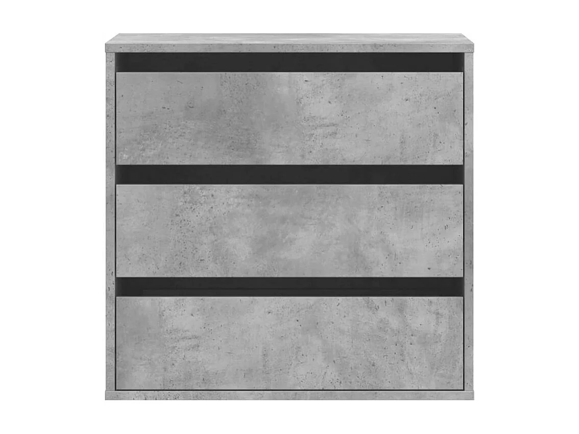 Petite commode 3 tiroirs Basko 60cm - Fonctionnelle pour petit espace-Couleur Gris béton
