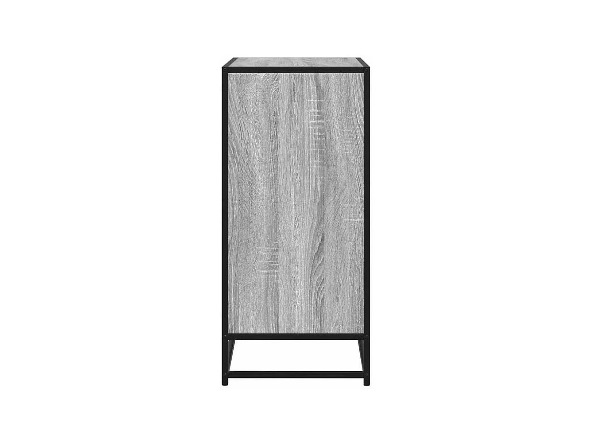 Commode 3 tiroirs Dovany L68xH76xP35 - Bois et métal-Couleur Chêne gris