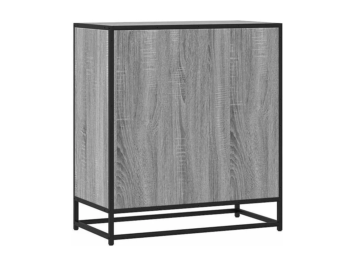 Commode 3 tiroirs Dovany L68xH76xP35 - Bois et métal-Couleur Chêne gris