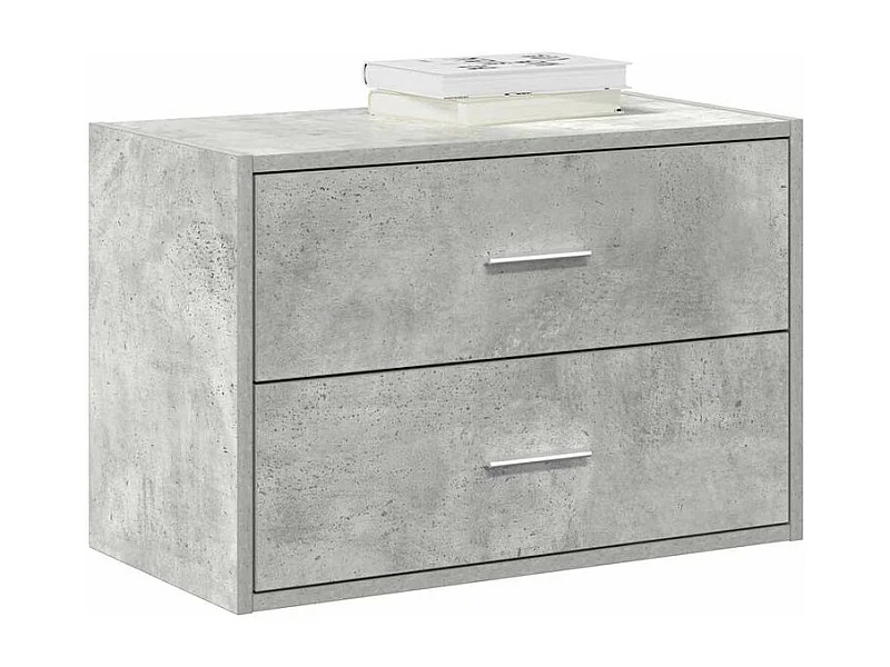 Armoire avec 2 tiroirs gris béton 60x31x40 bois d'ingénierie