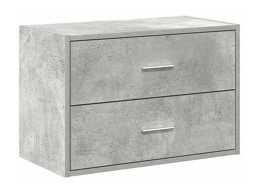 Armoire avec 2 tiroirs gris béton 60x31x40 bois d'ingénierie