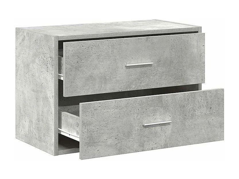 Armoire avec 2 tiroirs gris béton 60x31x40 bois d'ingénierie