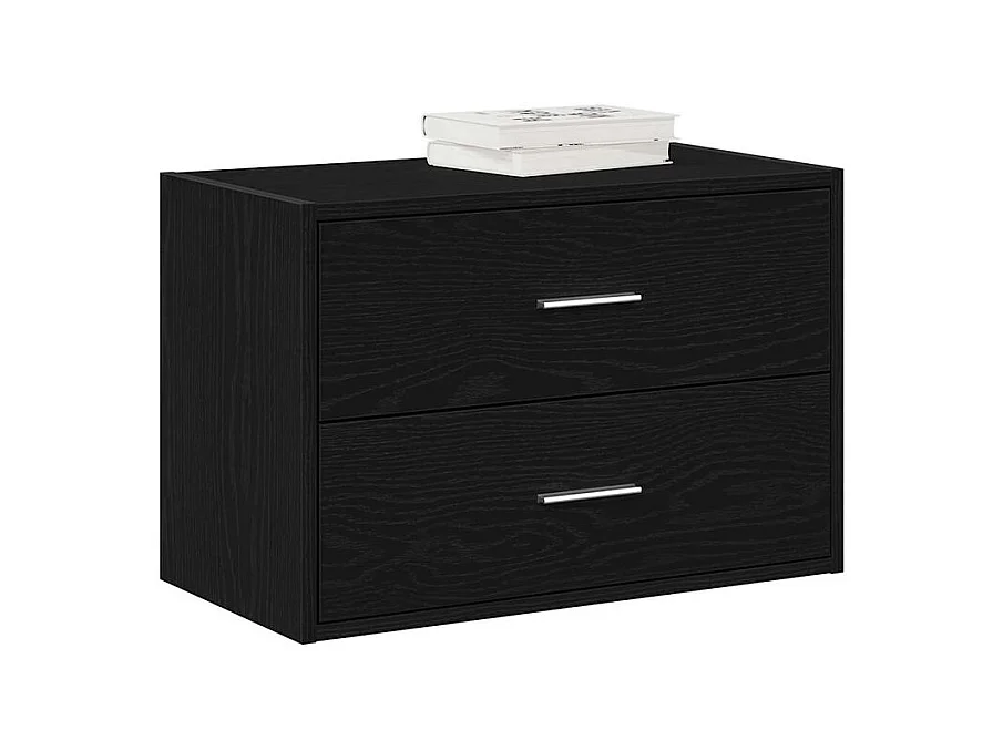 Armoire avec 2 tiroirs chêne noir 60x31x40 bois d'ingénierie
