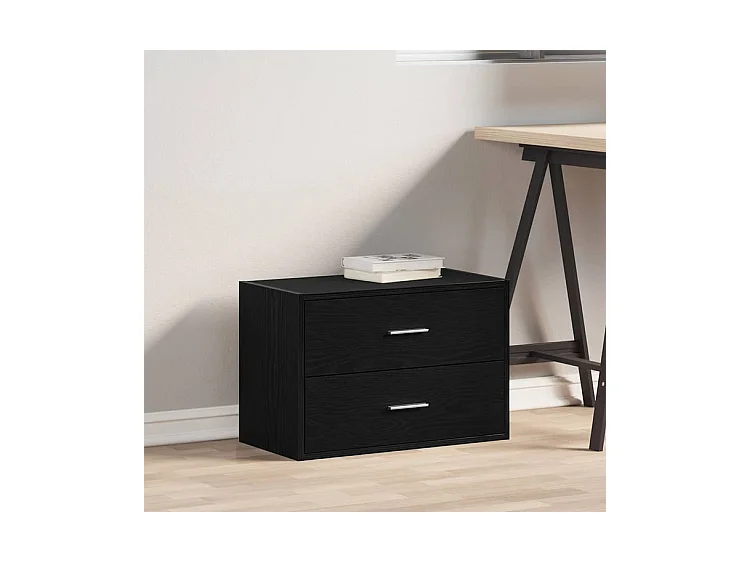 Armoire avec 2 tiroirs chêne noir 60x31x40 bois d'ingénierie