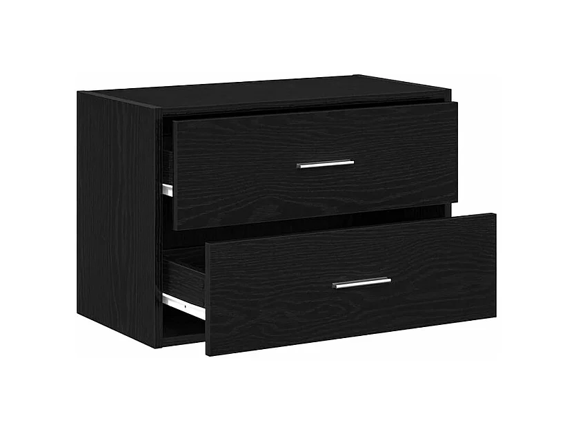 Armoire avec 2 tiroirs chêne noir 60x31x40 bois d'ingénierie