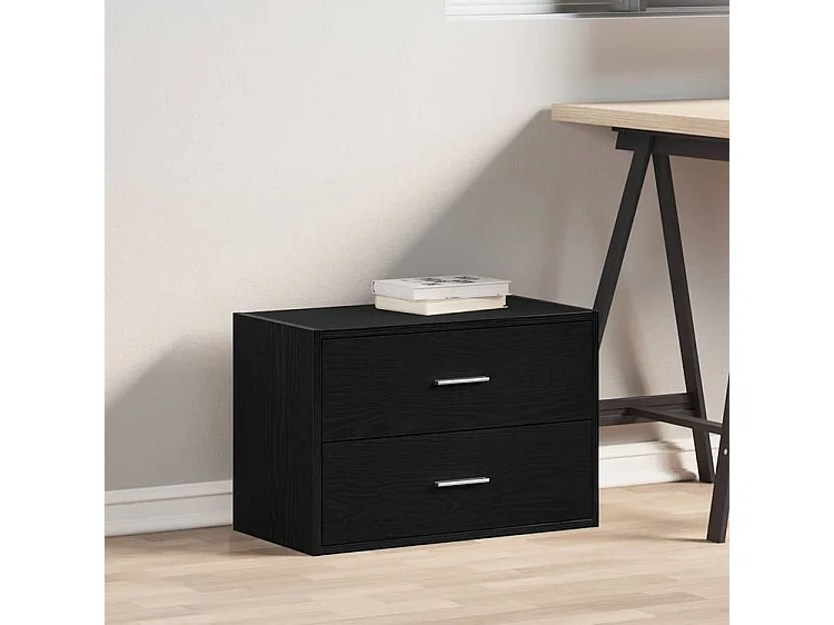 Armoire avec 2 tiroirs chêne noir 60x31x40 bois d'ingénierie