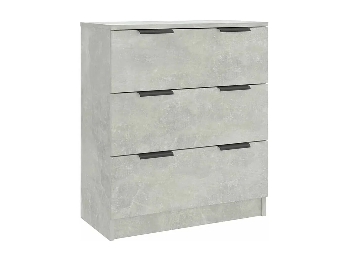 Commode 3 tiroirs moderne Karona 60cm - Choix raffiné pour un rangement efficace-Couleur Gris béton