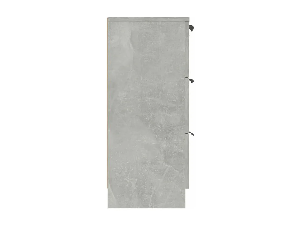 Commode 3 tiroirs moderne Karona 60cm - Choix raffiné pour un rangement efficace-Couleur Gris béton