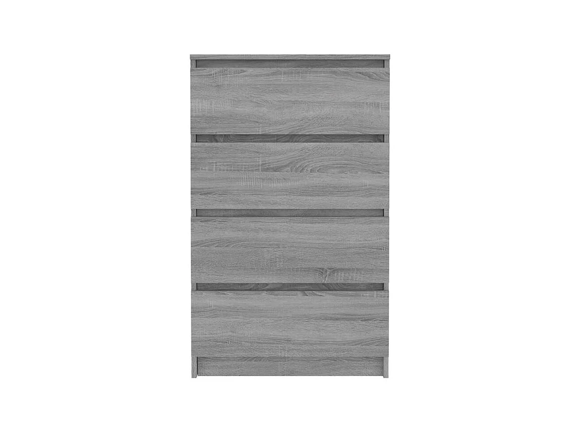 Commode haute 4 tiroirs en bois Agency - Fonctionnalité à votre service-Couleur Chêne gris