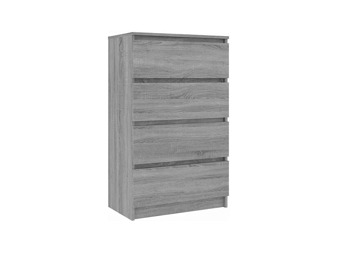 Commode haute 4 tiroirs en bois Agency - Fonctionnalité à votre service-Couleur Chêne gris