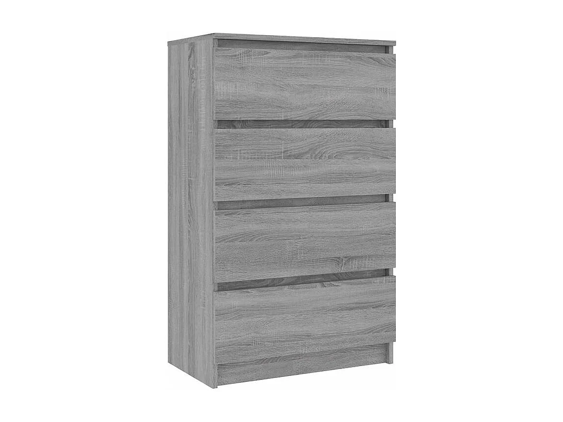 Commode haute 4 tiroirs en bois Agency - Fonctionnalité à votre service-Couleur Chêne gris
