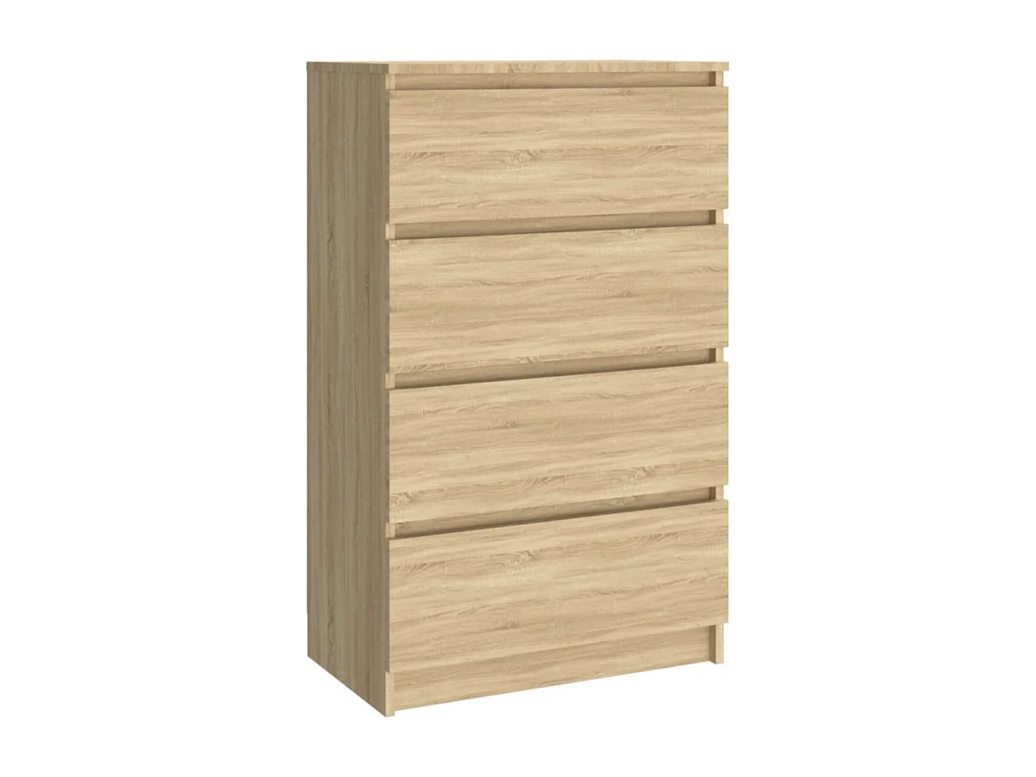 Commode haute 4 tiroirs en bois Agency - Fonctionnalité à votre service-Couleur Chêne gris