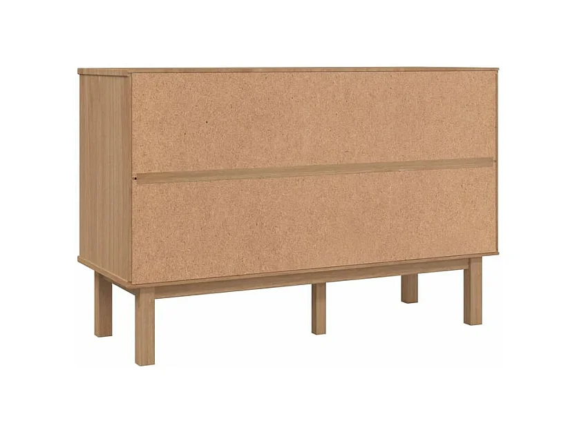 Commode marron et gris 111x43x73,5 bois de pin massif