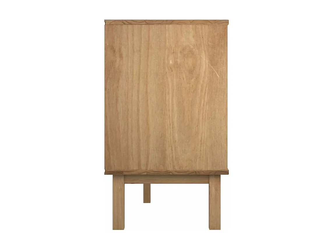 Commode marron et gris 111x43x73,5 bois de pin massif