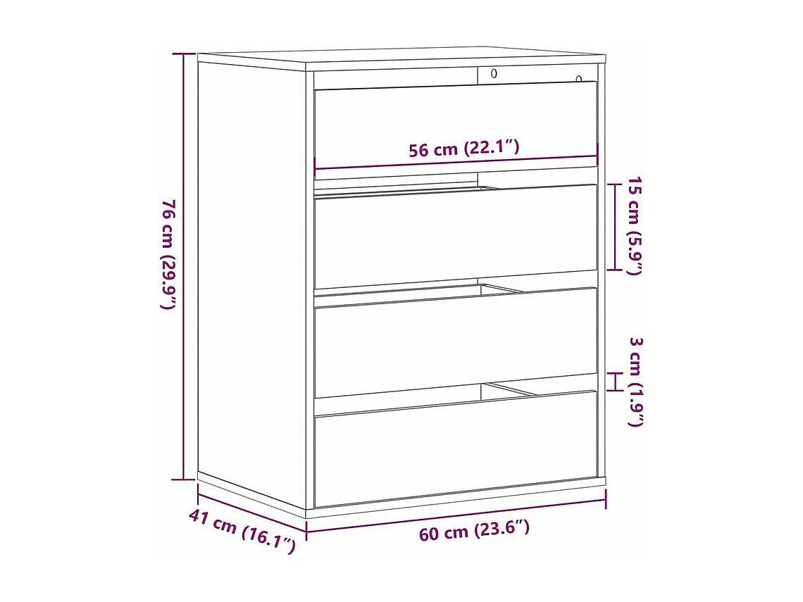 Commode d'angle chêne sonoma 60x41x76 bois d'ingénierie