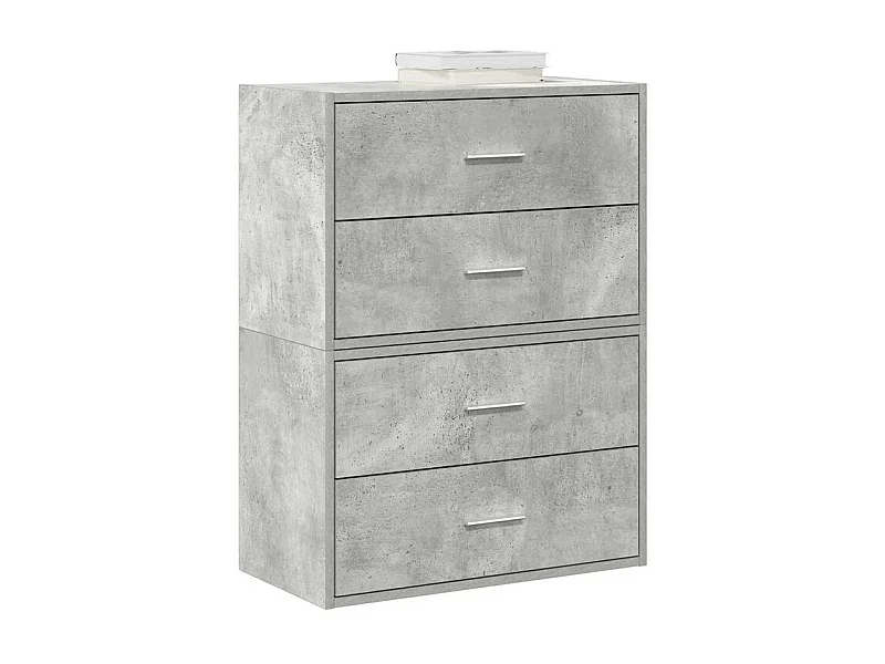 Armoires avec 2 tiroirs 2 pcs gris béton bois d'ingénierie