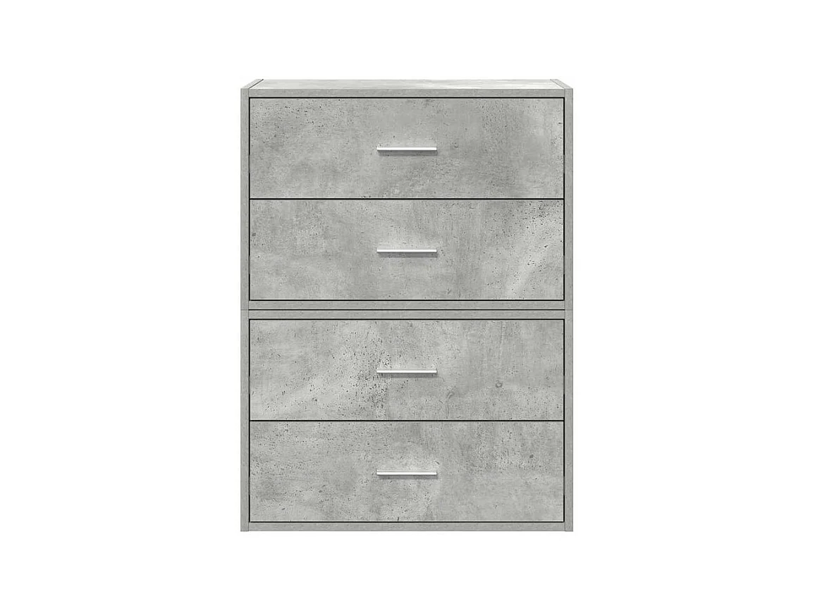 Armoires avec 2 tiroirs 2 pcs gris béton bois d'ingénierie