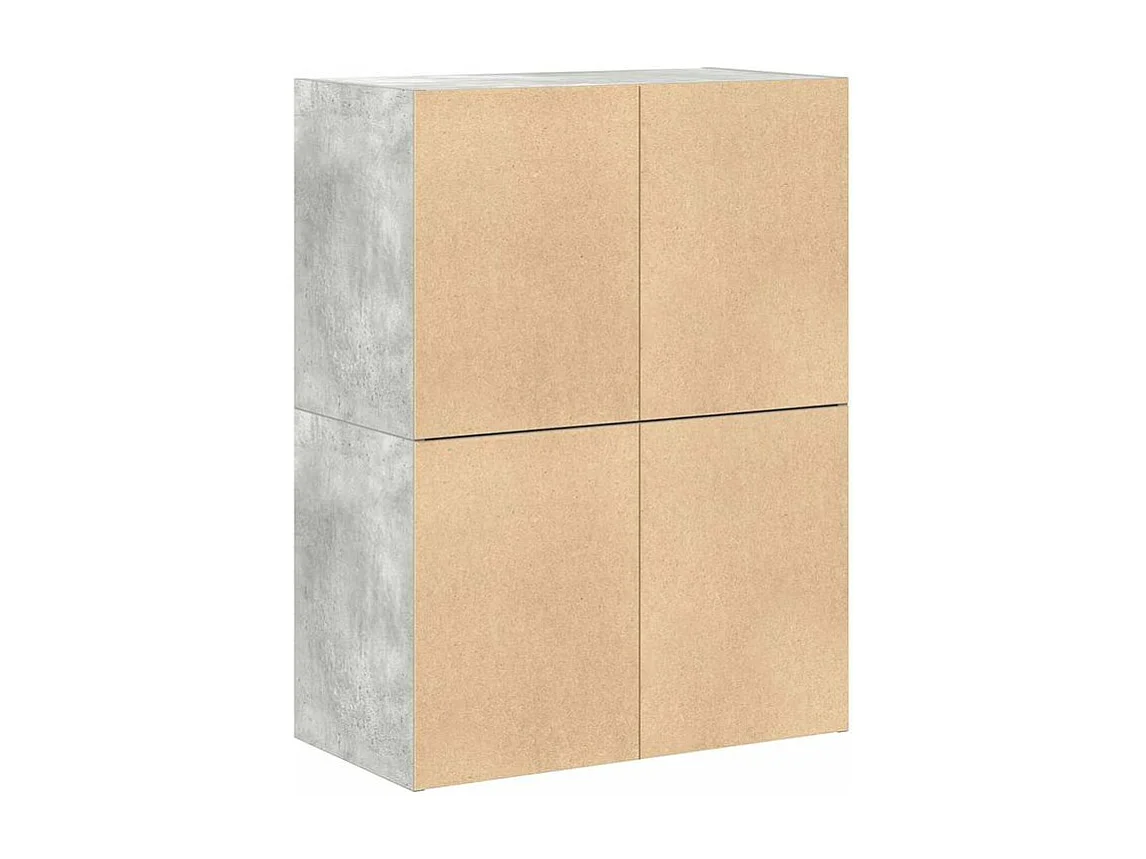 Armoires avec 2 tiroirs 2 pcs gris béton bois d'ingénierie