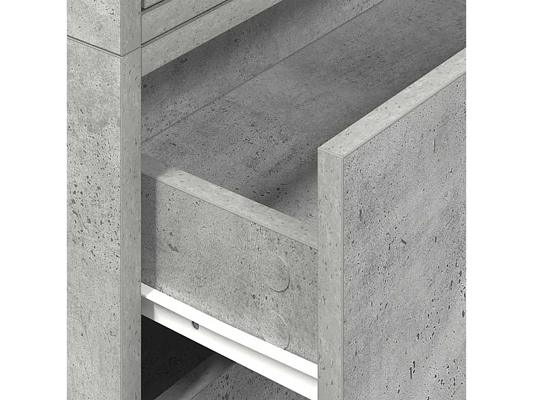 Armoires avec 2 tiroirs 2 pcs gris béton bois d'ingénierie