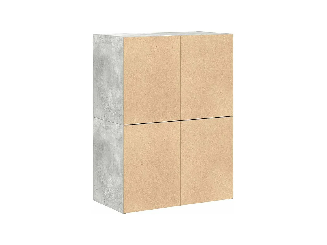 Armoires avec 2 tiroirs 2 pcs gris béton bois d'ingénierie