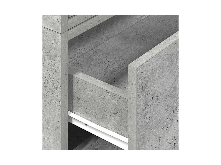 Armoires avec 2 tiroirs 2 pcs gris béton bois d'ingénierie