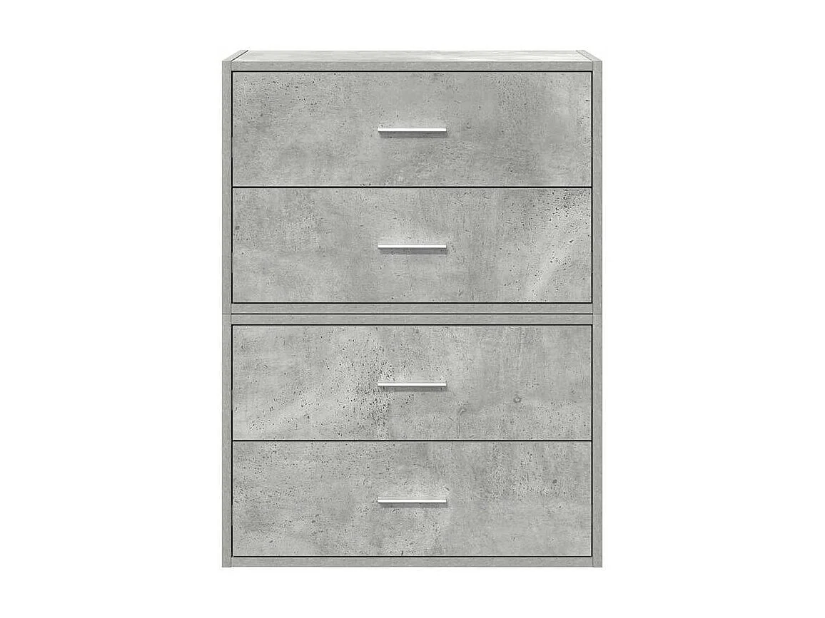 Armoires avec 2 tiroirs 2 pcs gris béton bois d'ingénierie