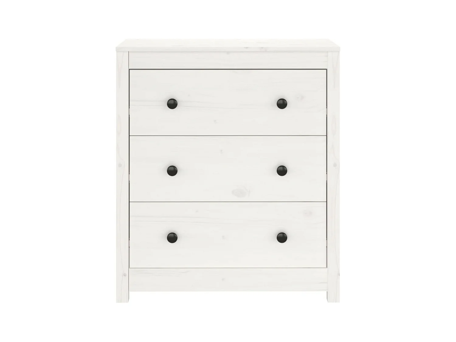 Commode 3 tiroirs en pin massif – Collection Aloska-Couleur Blanc
