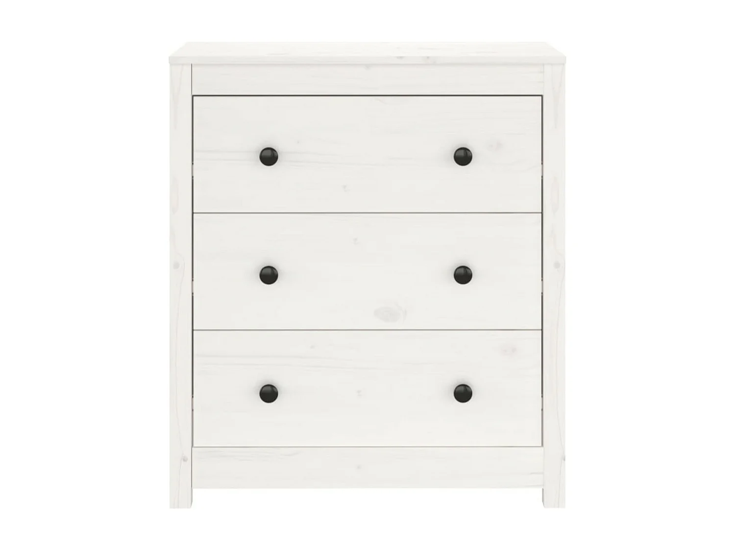 Commode 3 tiroirs en pin massif – Collection Aloska-Couleur Blanc