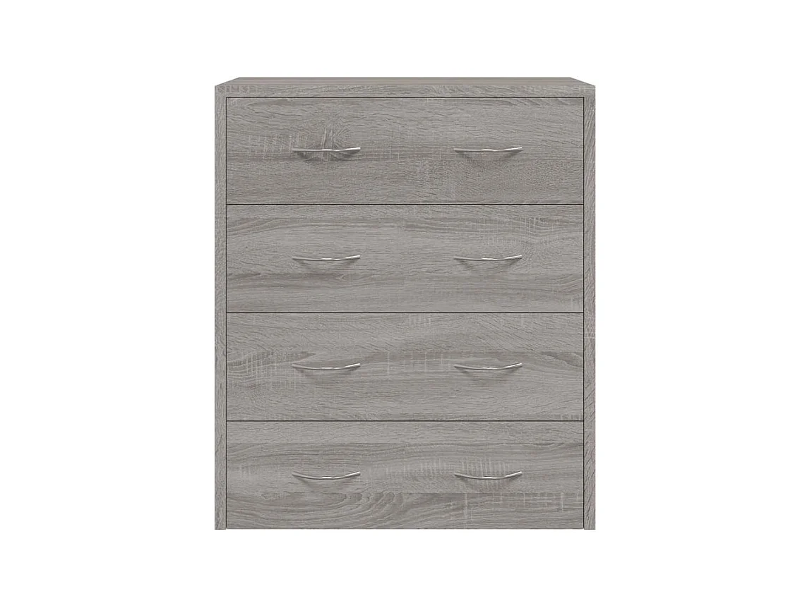 Commode 4 tiroirs Chikee 60cm - Bois d'ingénierie-Couleur Chêne gris
