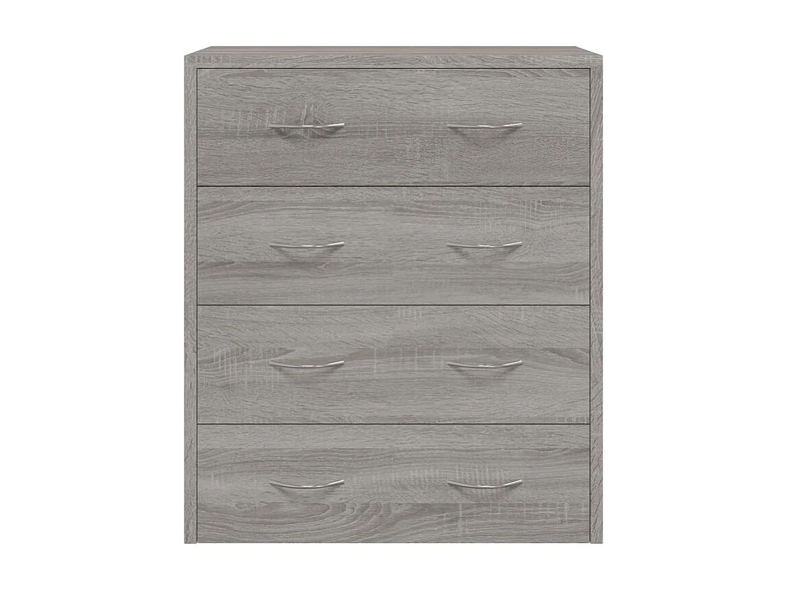 Commode 4 tiroirs Chikee 60cm - Bois d'ingénierie-Couleur Chêne gris