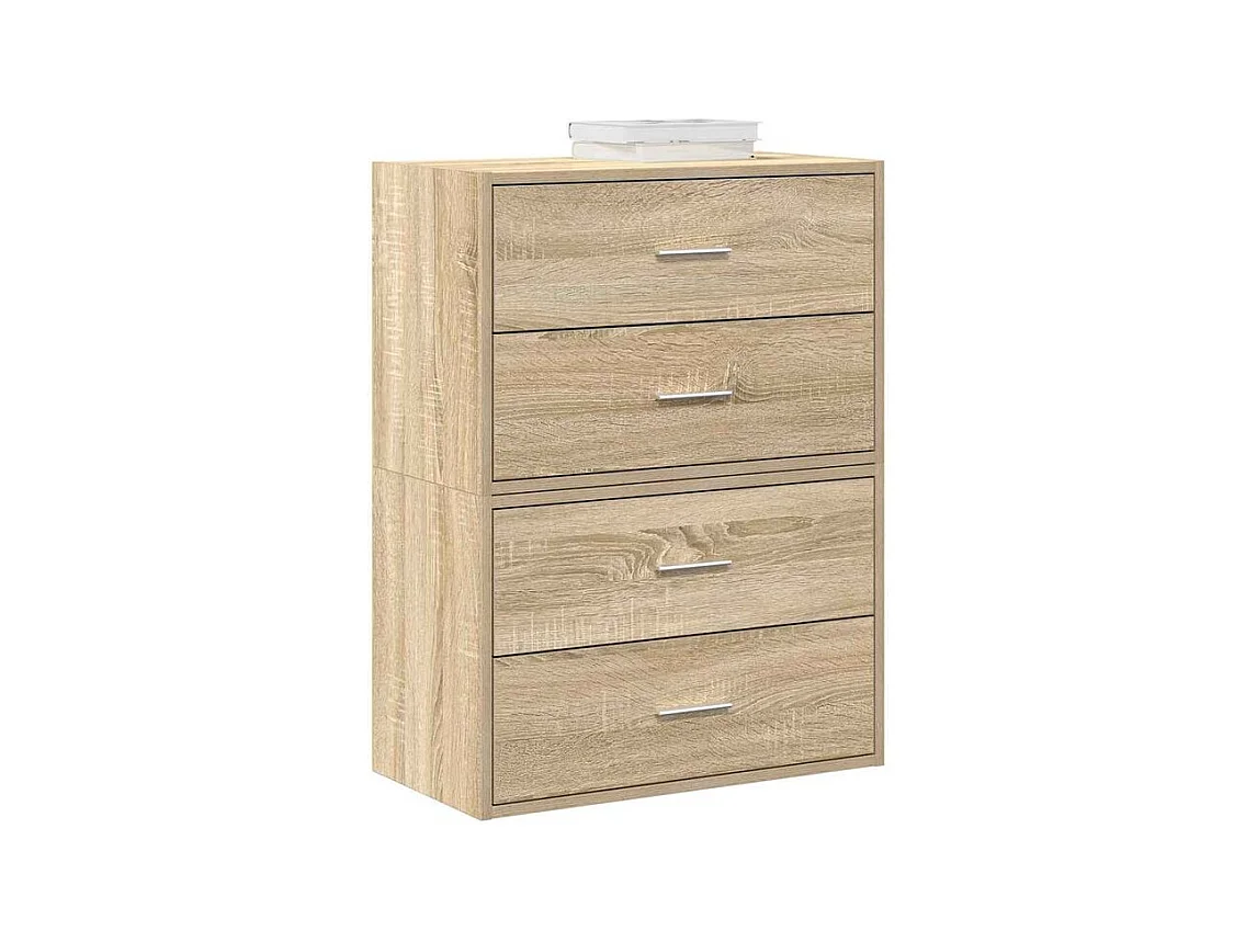 Armoires avec 2 tiroirs 2 pcs chêne sonoma bois d'ingénierie