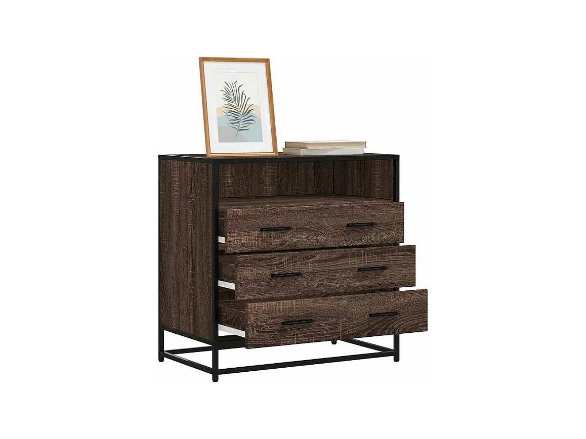 Commode chêne marron 70x41x70 bois d'ingénierie