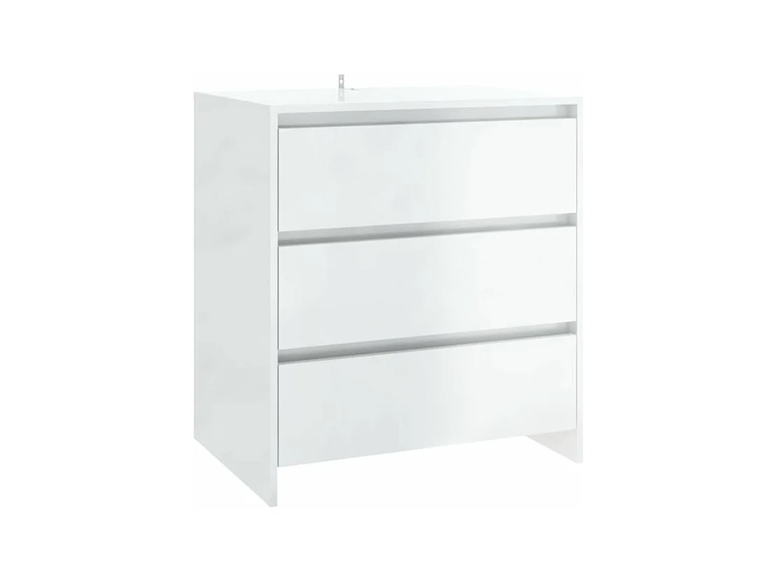 Commode 3 tiroirs en bois Klary 70cm - intemporelle et fonctionnelle-Couleur Blanc brillant