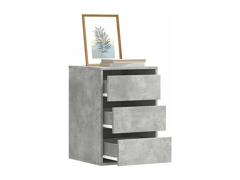 Commode d'angle gris béton 40x41x58 bois d'ingénierie