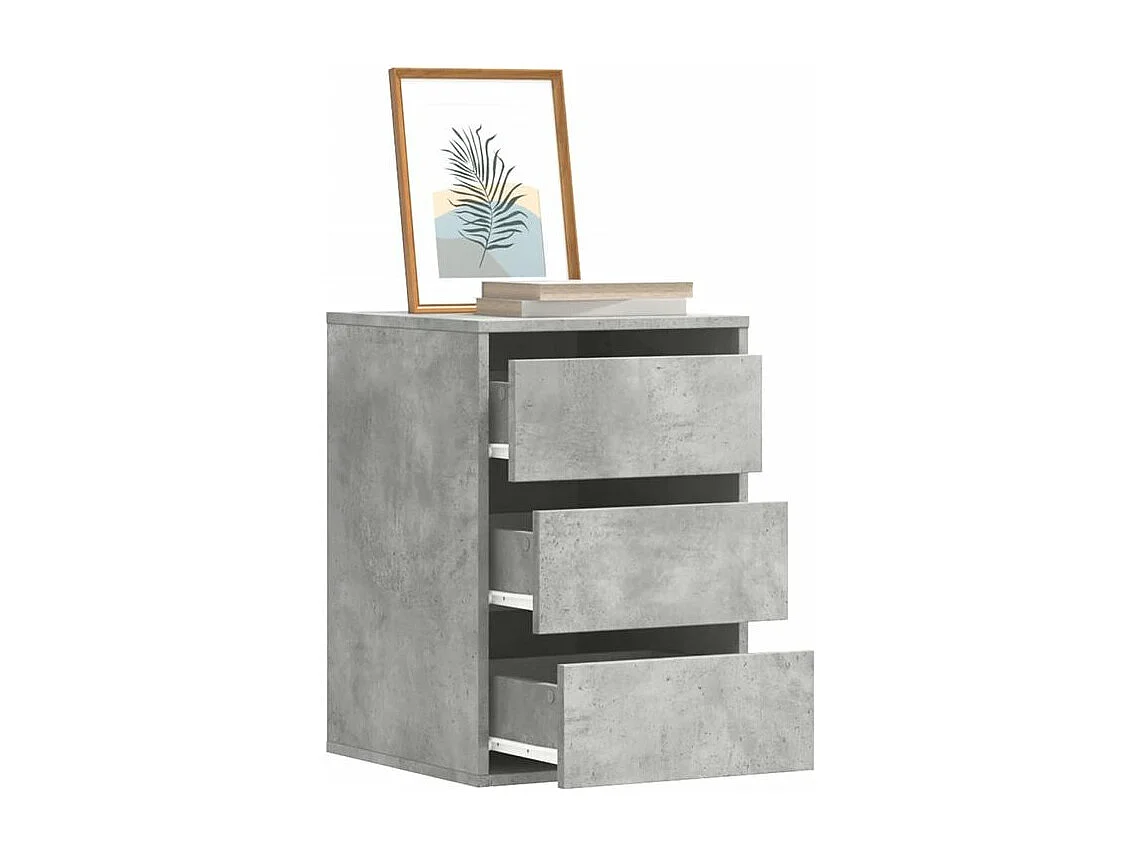 Commode d'angle gris béton 40x41x58 bois d'ingénierie