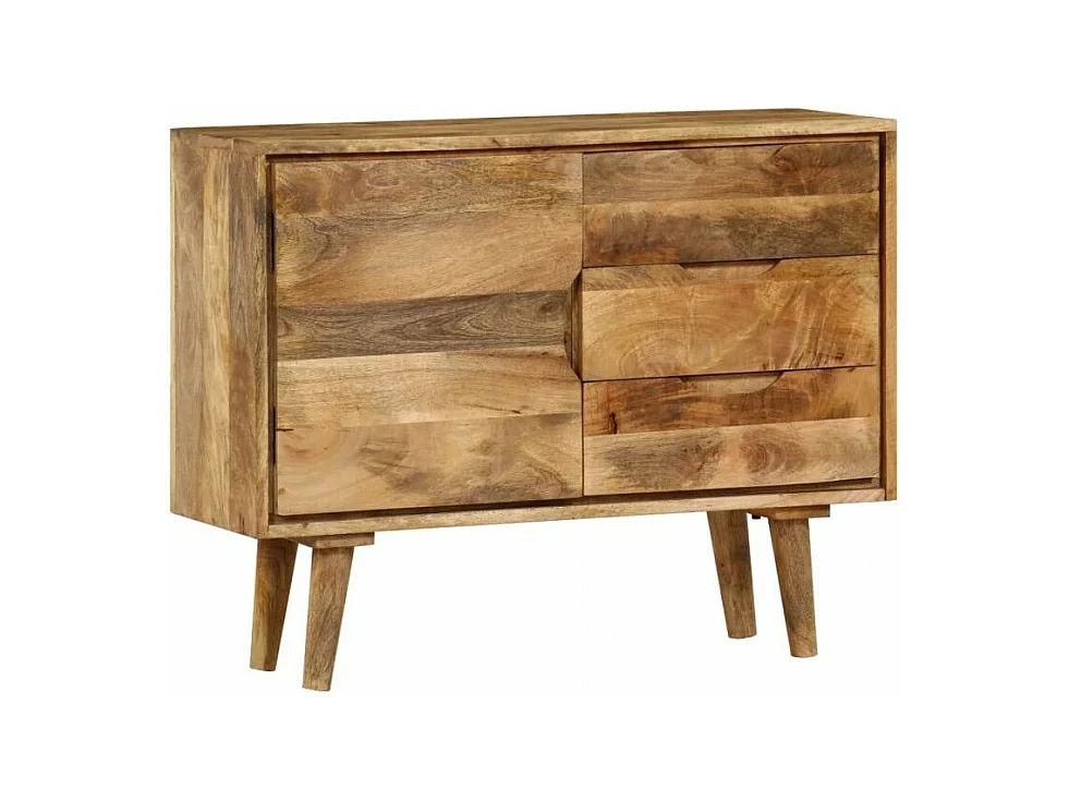 Commode 3 tiroirs 1 porte manguier massif clair Sopra