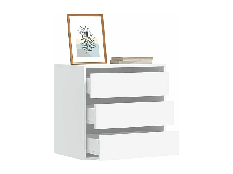 Petite commode 3 tiroirs Basko 60cm - Fonctionnelle pour petit espace-Couleur Blanc