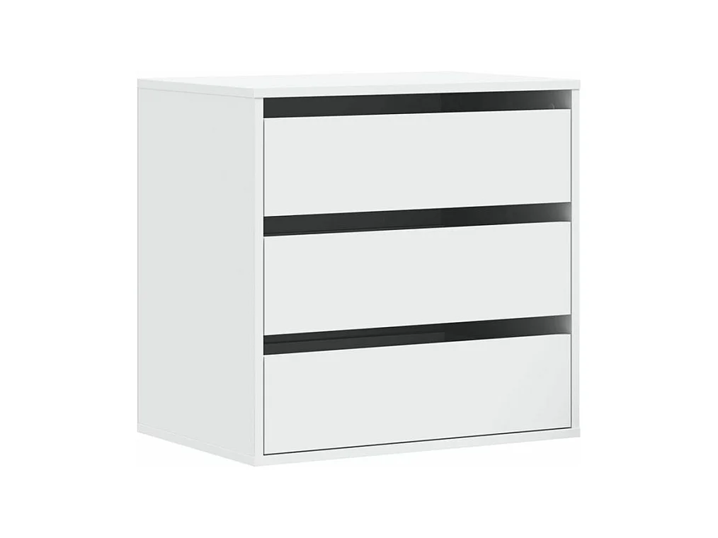 Petite commode 3 tiroirs Basko 60cm - Fonctionnelle pour petit espace-Couleur Blanc