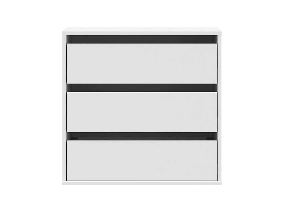 Petite commode 3 tiroirs Basko 60cm - Fonctionnelle pour petit espace-Couleur Blanc