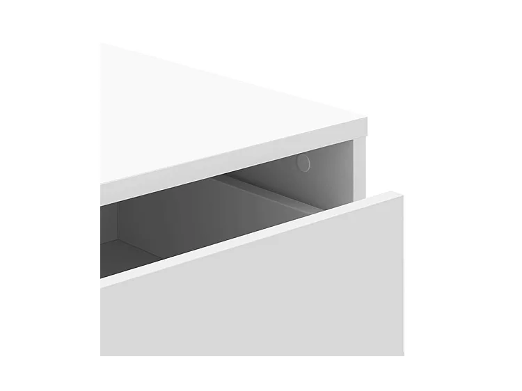 Petite commode 3 tiroirs Basko 60cm - Fonctionnelle pour petit espace-Couleur Blanc