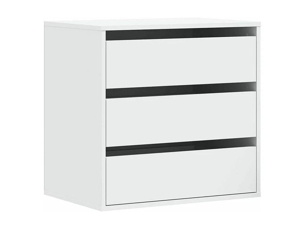 Petite commode 3 tiroirs Basko 60cm - Fonctionnelle pour petit espace-Couleur Blanc
