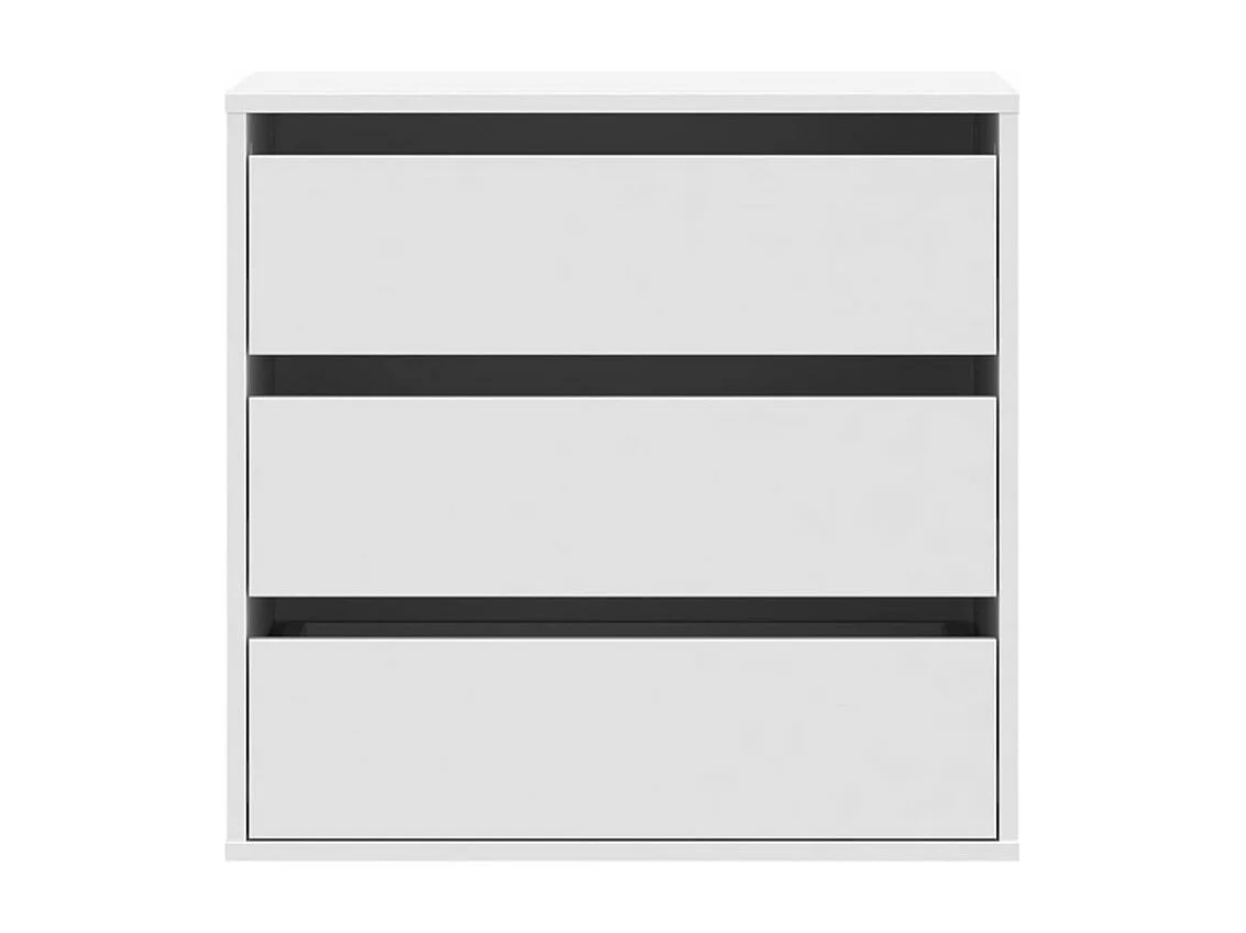 Petite commode 3 tiroirs Basko 60cm - Fonctionnelle pour petit espace-Couleur Blanc