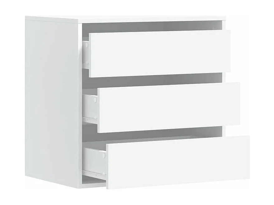 Petite commode 3 tiroirs Basko 60cm - Fonctionnelle pour petit espace-Couleur Blanc