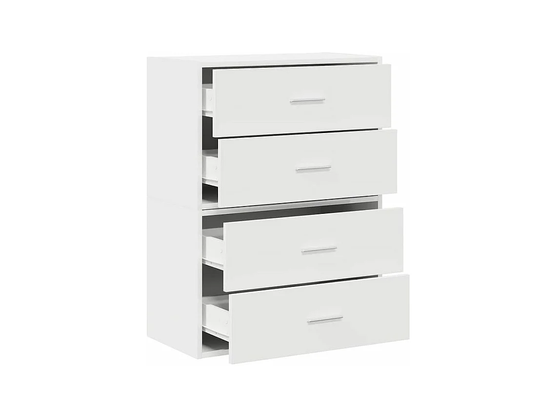 Armoires avec 2 tiroirs 2pcs blanc 60x31x40 bois d'ingénierie