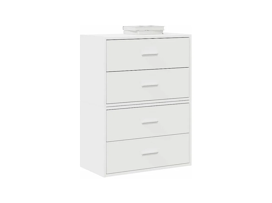 Armoires avec 2 tiroirs 2pcs blanc 60x31x40 bois d'ingénierie