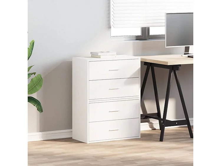 Armoires avec 2 tiroirs 2pcs blanc 60x31x40 bois d'ingénierie