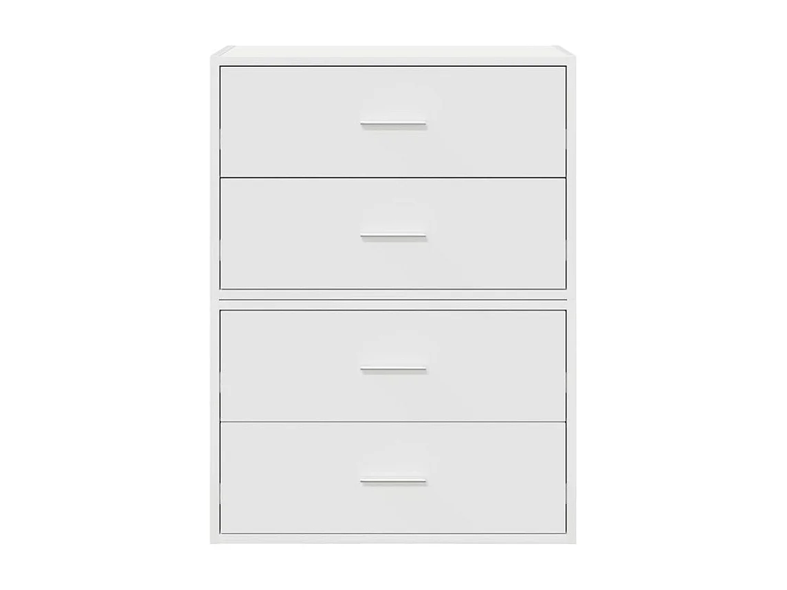 Armoires avec 2 tiroirs 2pcs blanc 60x31x40 bois d'ingénierie