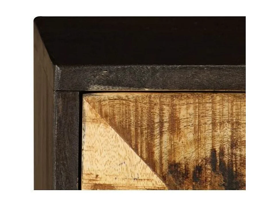 Commode 2 portes manguier massif clair et foncé Induka