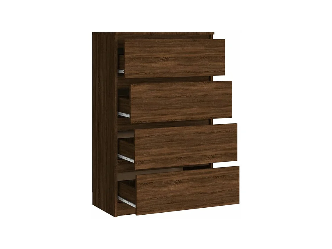 Commode haute 4 tiroirs en bois Agency - Fonctionnalité à votre service-Couleur Noyer